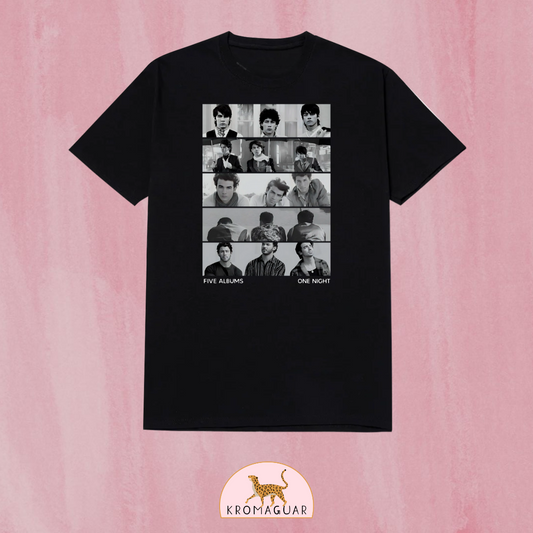 Polera Jonas Brothers B&W Five Albums One Night