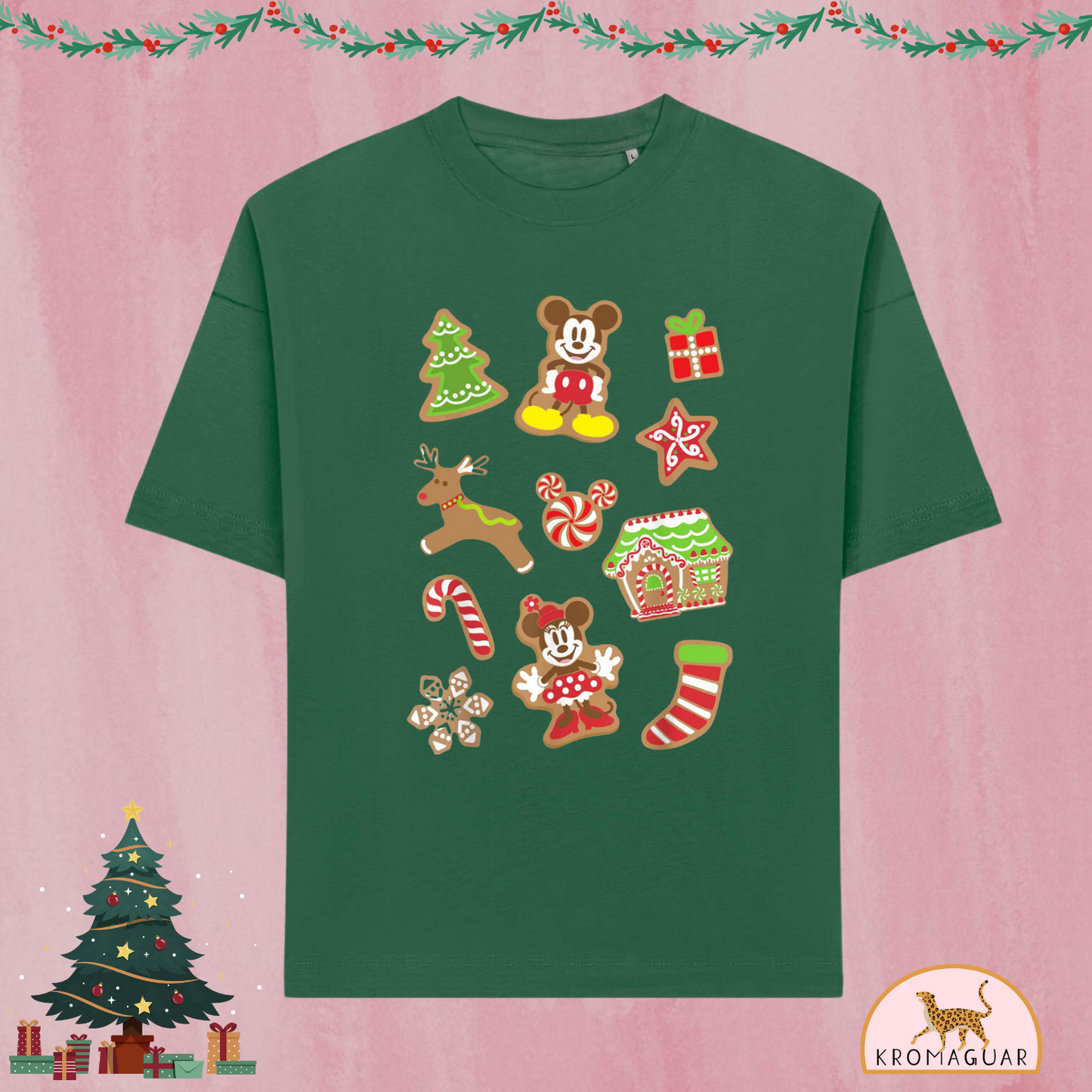 Polera Ginger Cookie Mickey & Minnie Disney Navidad