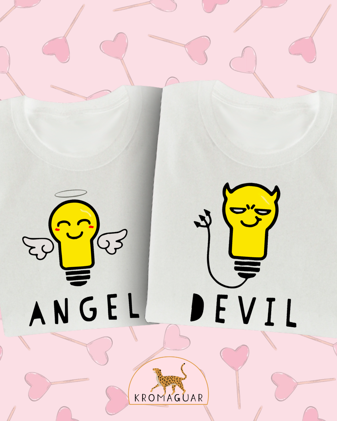 Set Poleras Pareja Angel/ Devil