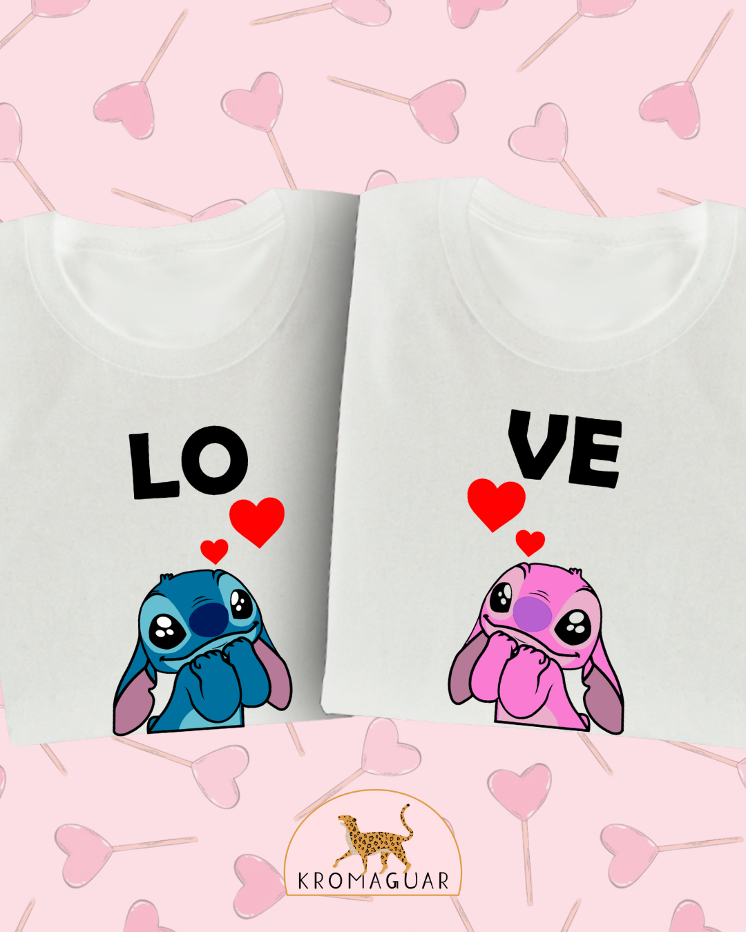 Set Poleras Pareja Love Stitch & Angel