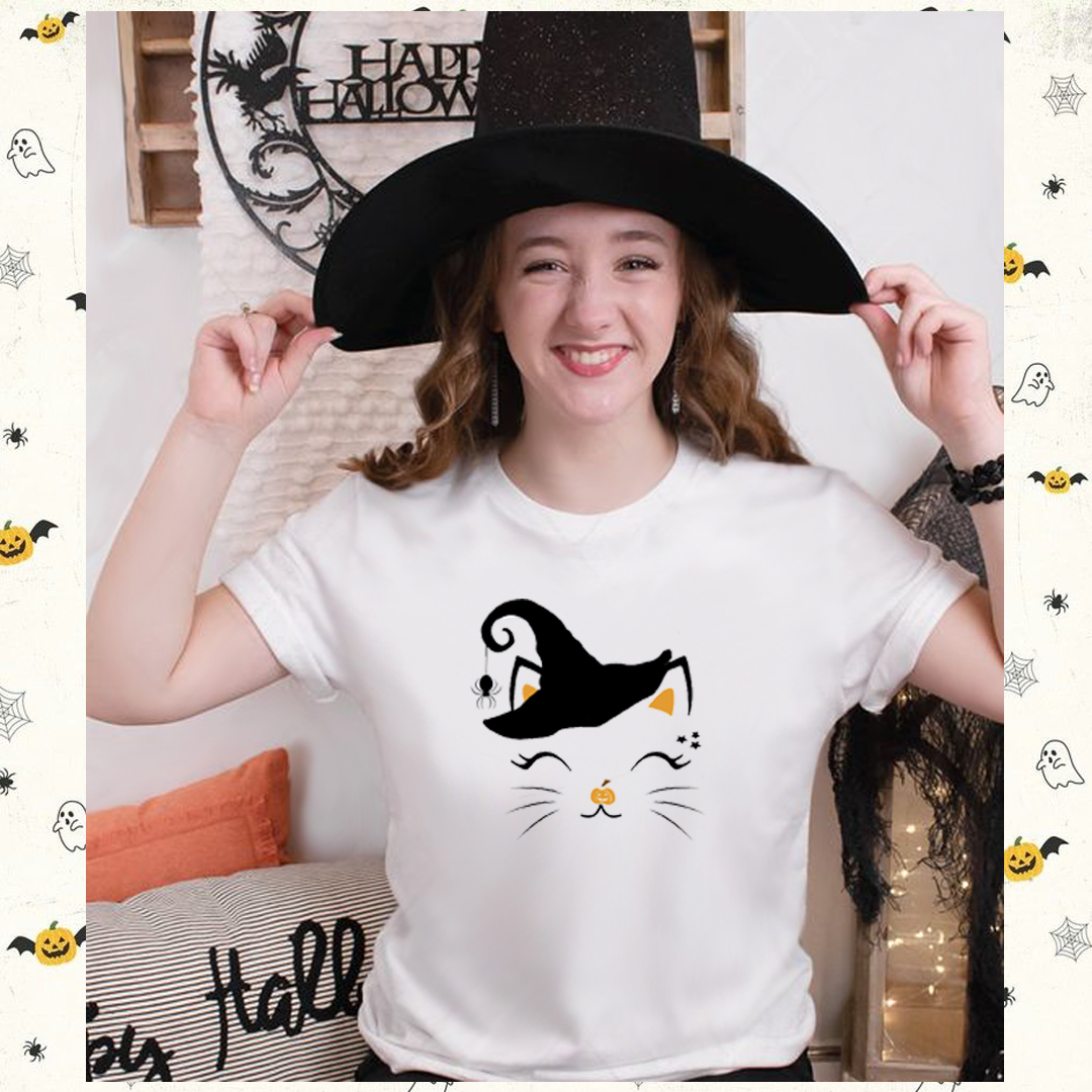 Polera Gatita Bruja Halloween