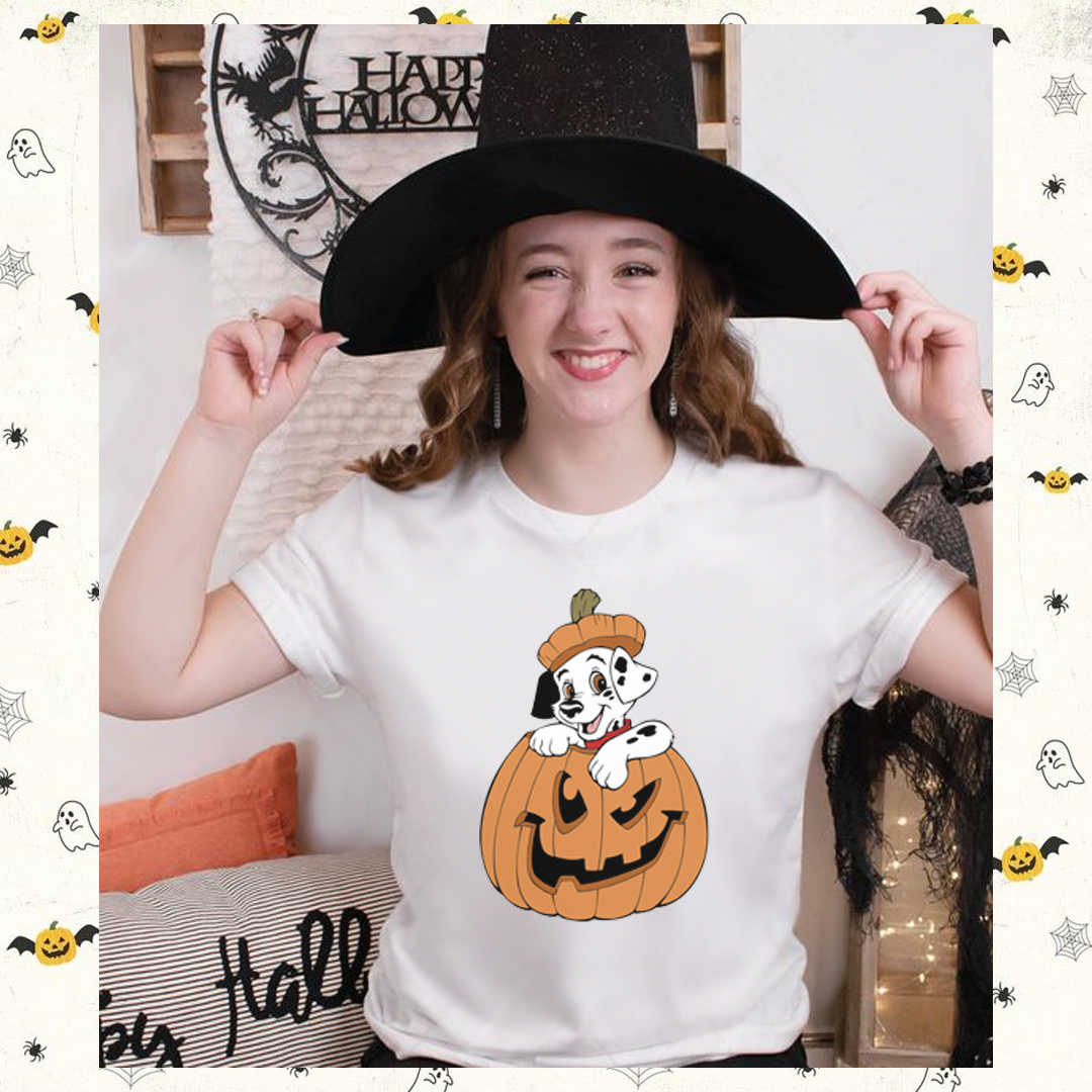 Polera Calabaza y Dálmata Halloween