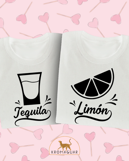 Set Poleras Pareja Tequila & Limón