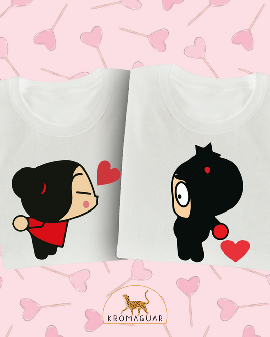 Set Poleras Pareja Pucca Quiere a Garu