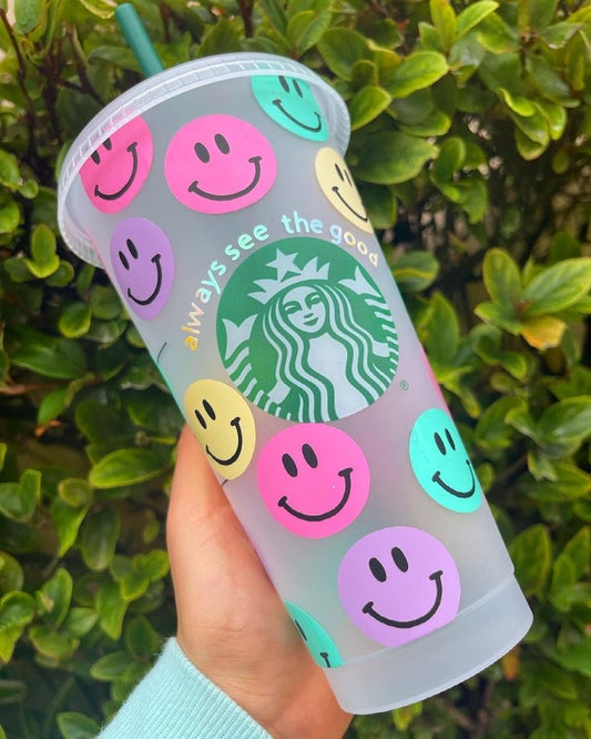 Vaso Starbucks Reutilizable Caritas Felices